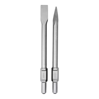 Jeu de burins (plat et pointu) SDS-HEX STIER 410 mm pour marteaux de démolition