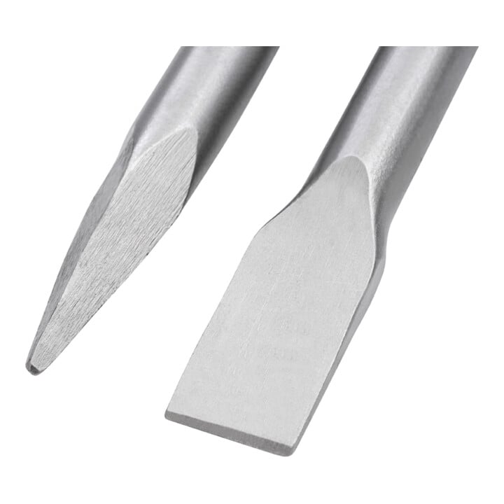 Jeu de burins (plat et pointu) SDS-HEX STIER 410 mm pour marteaux de démolition