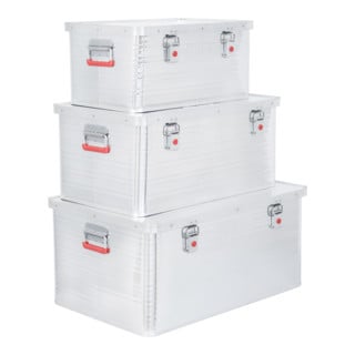 Jeu de caisses en aluminium STIER 50 l + 85 l + 135 l
