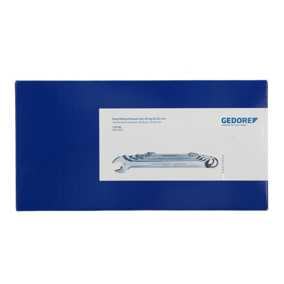 Jeu de cales parallèles 1 B-08 8pces ouv. de clé 10-24 mm forme B CV-acier GEDOR