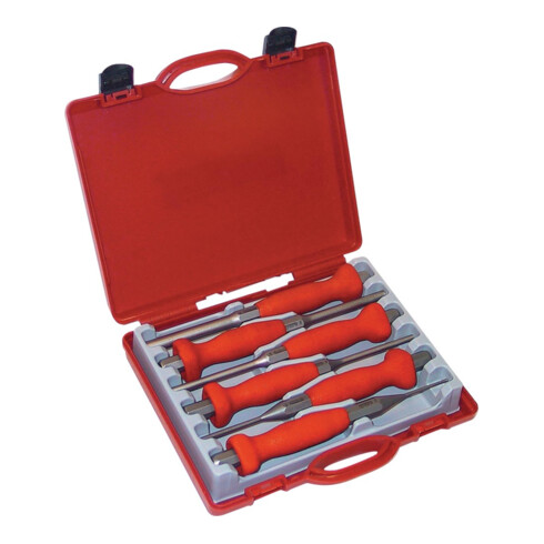 Jeu de chasse-goupilles 6 pces 2-3-4-5-6-8 mm boîte en plastique PEDDINGHAUS