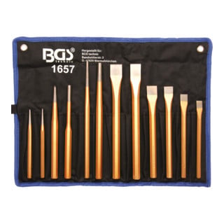 Jeu de chasse-goupilles, burins, pointeaux12 pièces BGS