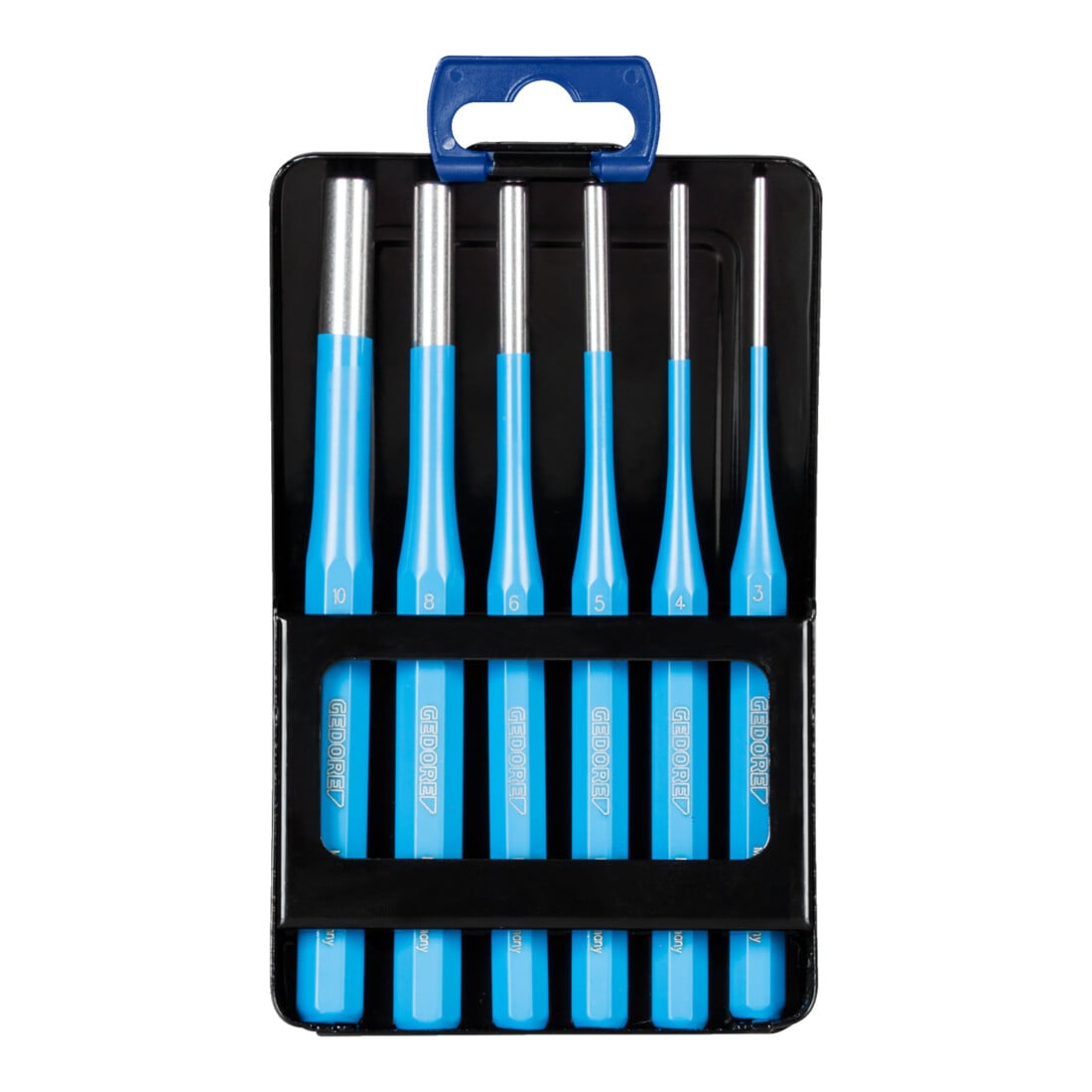 Jeu de chasse-goupilles GEDORE 6 pièces en cassette métallique pliable, 316 D