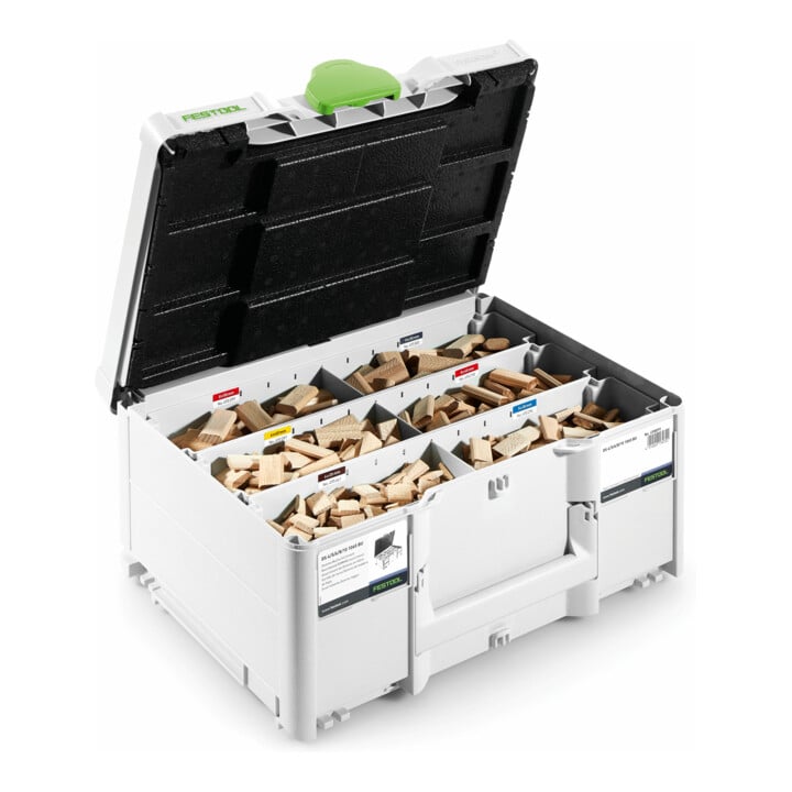 Set Festool DOMINO DFC 500 E-Basic + DOMINO chevilles hêtre DS 4/5/6/8/10 1060 BU