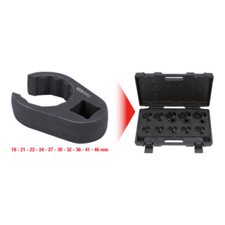 Jeu de clés à câble KS Tools, SW 19-46 mm, 10 pièces