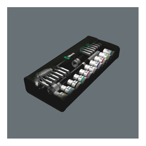 Jeu de clés à cliquet Wera 8100 SC 6 Zyklop Speed, lecteur 1/2", métrique, 28 pièces