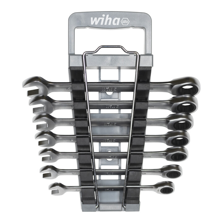 Jeu de clés à cliquet Wiha 8 pièces avec support (44664)