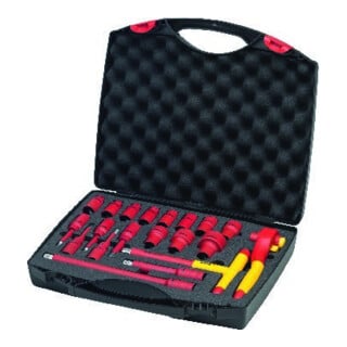 Jeu de clés à cliquet Wiha isolées 1/2" 20 pces en coffret