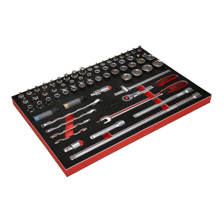 Jeu de clés à douille 1/2" dans insert en mousse, 66 pcs KS Tools