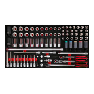 Jeu de clés à douille 1/2" dans insert en mousse, 85 pcs KS Tools