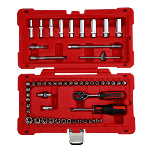 Jeu de clés à douille 1/4" CHROMEplus KS Tools, 54 pcs.