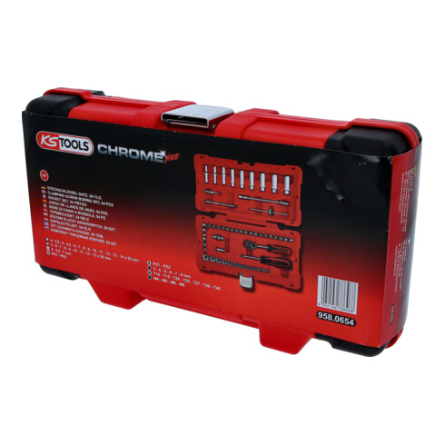 Jeu de clés à douille 1/4" CHROMEplus KS Tools, 54 pcs.