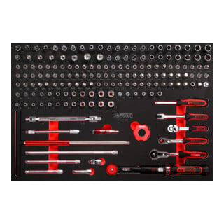 Jeu de clés à douille 1/4" dans insert en mousse, 169 pcs KS Tools
