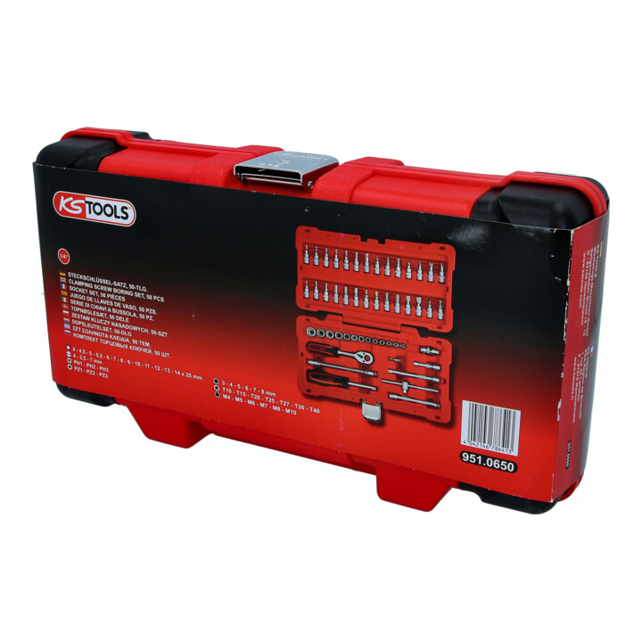 Jeu de clés à douille 1/4" KS Tools, 50 pcs.