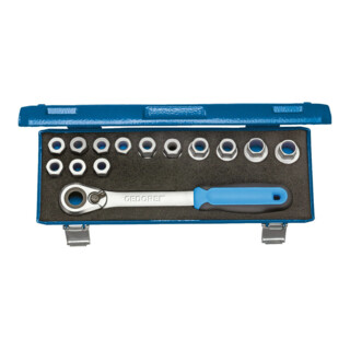Jeu de clés à douille 19 SKU-20 1/2 po. 6 pans 14 pces 10 24 mm 6 pans mallette en