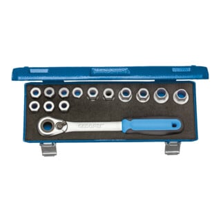Jeu de clés à douille 19 SKU-20 1/2 po. 6 pans 14 pces 10 24 mm 6 pans mallette en