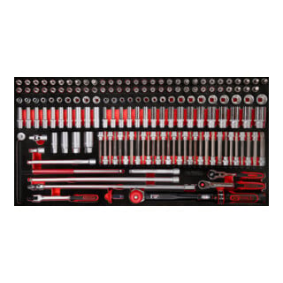 Jeu de clés à douille 3/8" dans insert en mousse, 165 pcs KS Tools