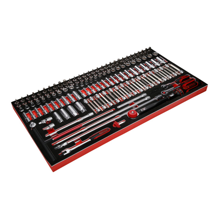 Jeu de clés à douille 3/8" dans insert en mousse, 165 pcs KS Tools