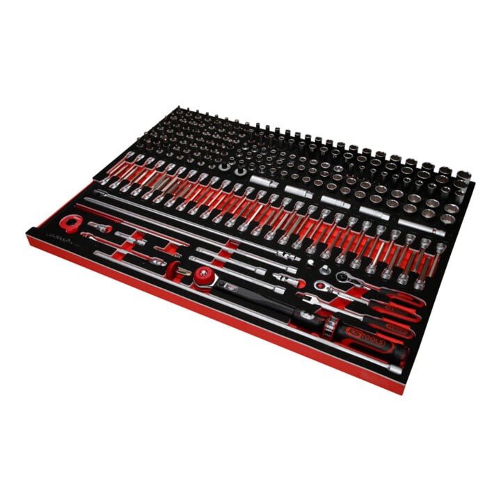 Jeu de clés à douille 3/8" dans insert en mousse, 221 pcs KS Tools