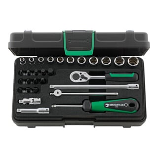 Jeu de clés à douille 40 1/4 po. 30 pcs. ouv. 5-14 L. 230 mm CV STAHLWILLE