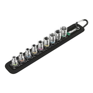 Jeu de clés à douille Belt 4 1/4 po. 9pcs. ouv. 5-13 mm vis 6 pans WERA