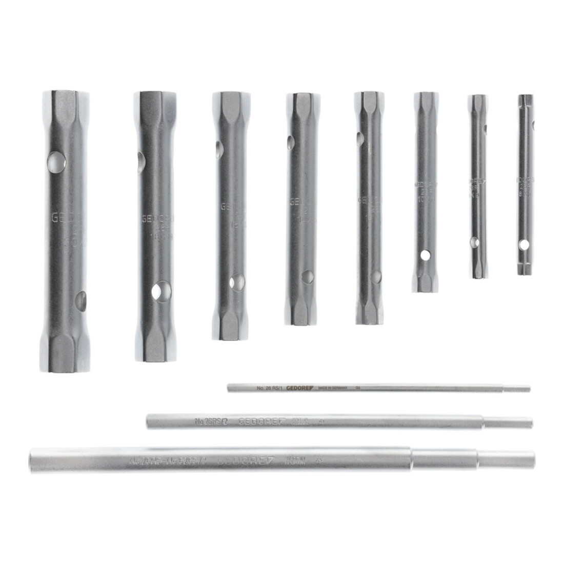 Jeu de clés à douille double Gedore à arbre creux, 8 pièces, 6-22 mm