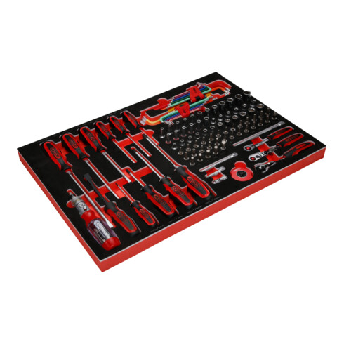 Jeu de clés à douille et de tournevis 1/4" dans insert en mousse, 105 pcs KS Tools