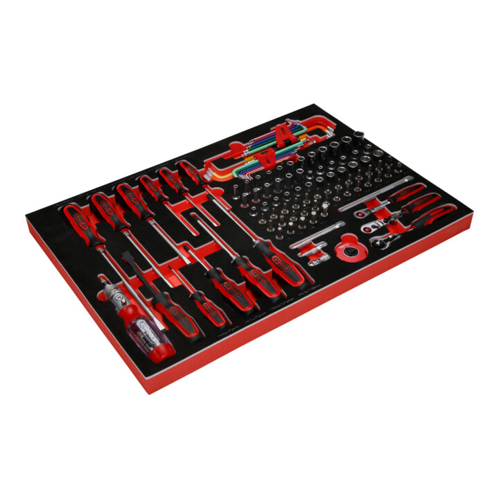 Jeu de clés à douille et de tournevis 1/4" dans insert en mousse, 105 pcs KS Tools