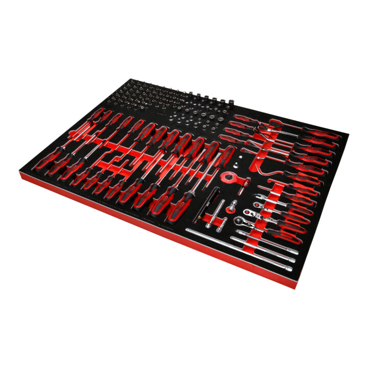 Jeu de clés à douille et de tournevis 1/4" dans insert en mousse, 142 pcs KS Tools