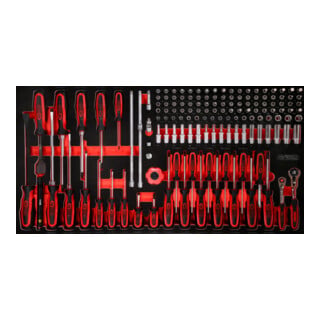 Jeu de clés à douille et de tournevis 1/4" dans insert en mousse, 146 pcs KS Tools
