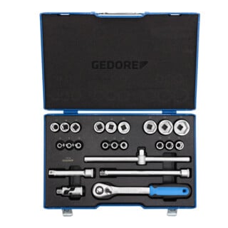 Jeu de clés à douille Gedore 1/2'' 23 pièces, hexagone 8-32 mm (19EMU-20)