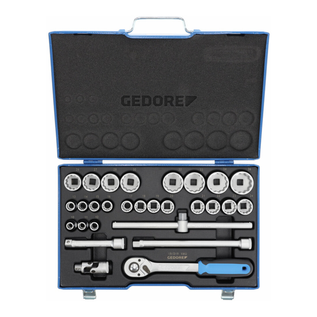 Jeu de clés à douille Gedore 1/2'' 28 pcs UD 10-36 mm