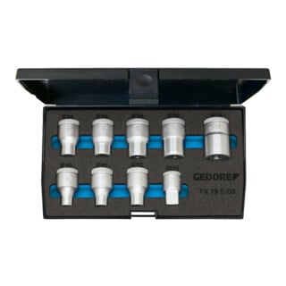 Jeu de clés à douille Gedore 1/2'' 9-tlg externe TX E10-E24