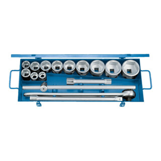 Jeu de clés à douille Gedore 3/4'' 16 pièces, hexagone 22-60 mm (32 FMU-2)