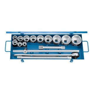 Jeu de clés à douille Gedore 3/4'' 16 pièces, hexagone 22-60 mm (32FMZ)