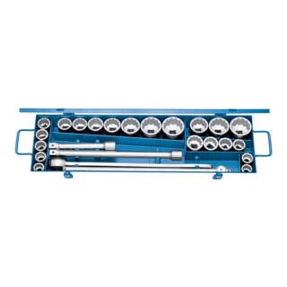 Jeu de clés à douille Gedore 3/4'' 25 pcs profil UD mm+INCH