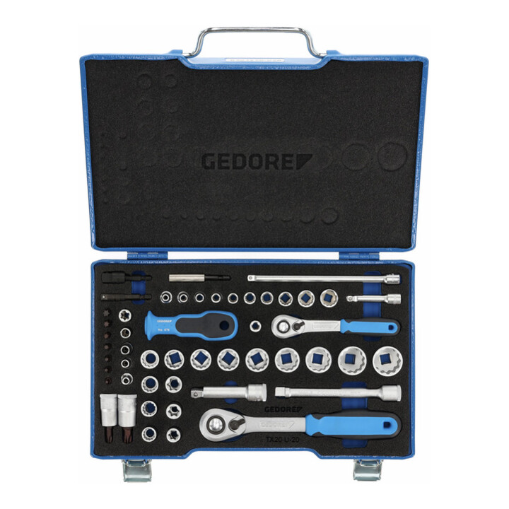 Jeu de clés à douille Gedore 3/8 + 1/4'', 50 pcs
