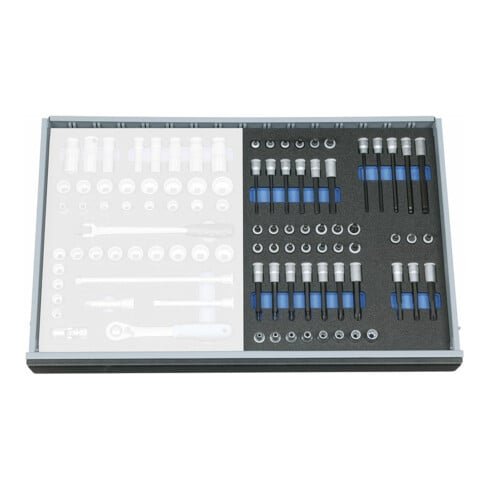 Jeu de clés à douille Gedore 3/8'' dans le module Check-Tool, 52 pcs