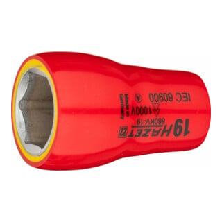 Jeu de clés à douille hexagonales 880KV-19 Carré creux 10 mm (3/8 pouce) Hexagone extérieur profil de traction 19 mm HAZET