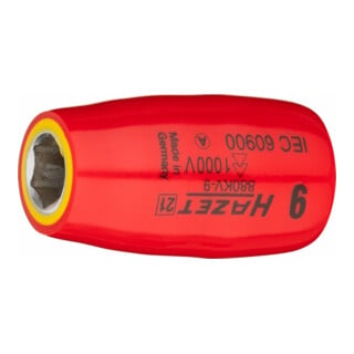 Jeu de clés à douille hexagonales 880KV-9 Carré creux 10 mm (3/8 pouce) Hexagone extérieur profil de traction 9 mm HAZET