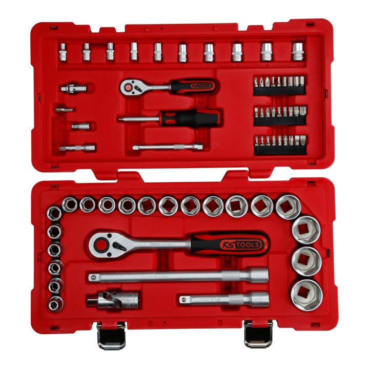 Jeu de clés à douille KS Tools 1/4"+1/2", 68 pcs.