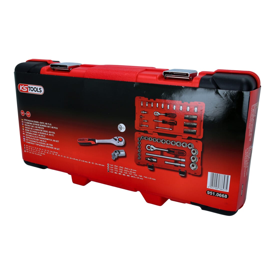 Jeu de clés à douille KS Tools 1/4"+1/2", 68 pcs.