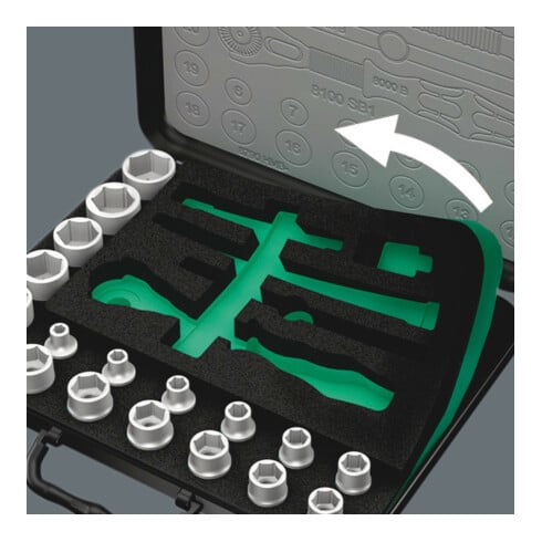 Jeu de clés à douille Wera 8100 SA/SC 2 cyclope 43 pcs