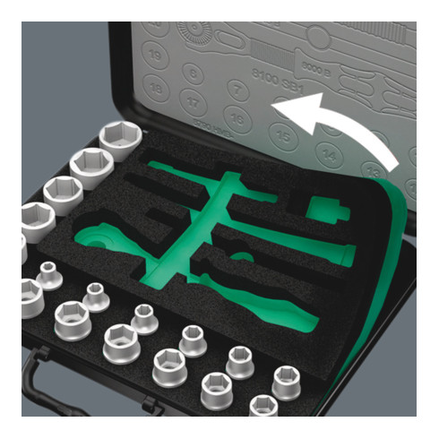 Jeu de clés à douille Wera 8100 SA/SC 2 cyclope 43 pcs
