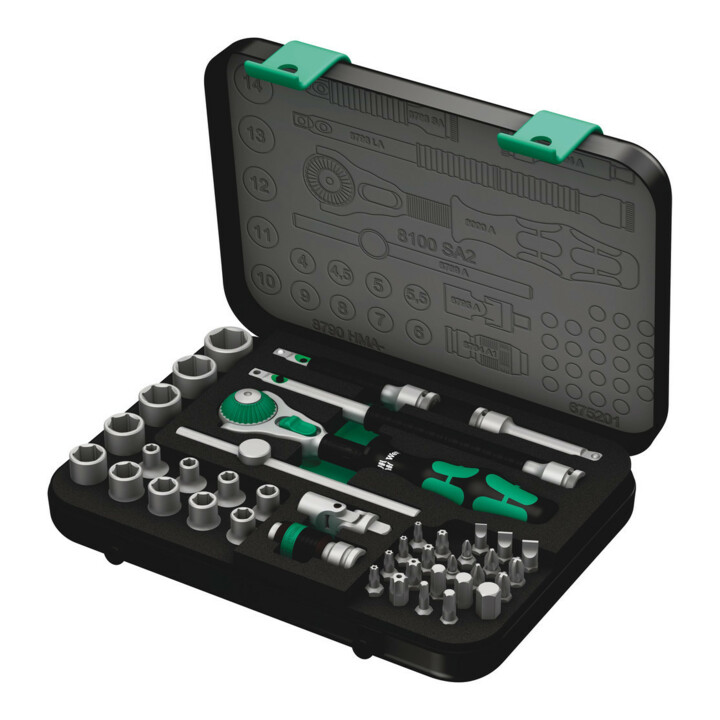 Jeu de clés à douille Wera Zyklop Speed 42pces 1/4po. 4-14mm tête cliquet cliquet 6pa