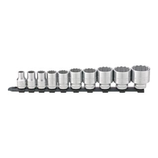 Jeu de clés à douilles Stahlwille 1/2 avec barre de clips 10-32 mm 10 pièces