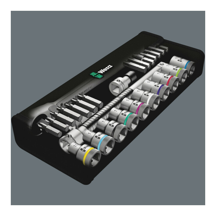 Jeu de clés à douilles WERA  carré 1/2″ 28 pièces
