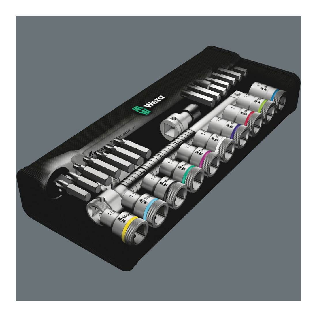 Jeu de clés à douilles WERA  carré 1/2″ 28 pièces
