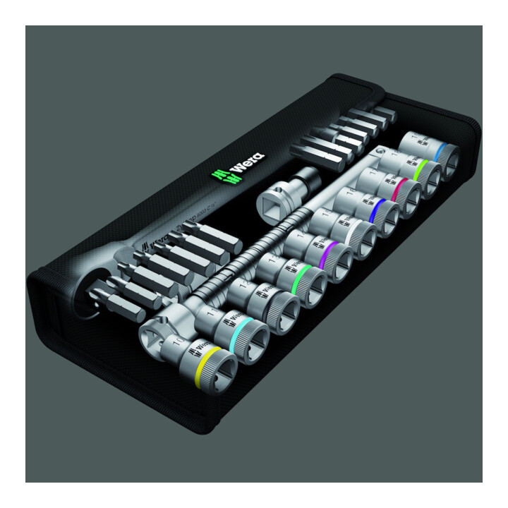 Jeu de clés à douilles WERA  carré 1/2″ 28 pièces