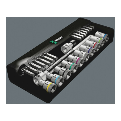 Jeu de clés à douilles Wera, carré 1/2″ 28 pièces S